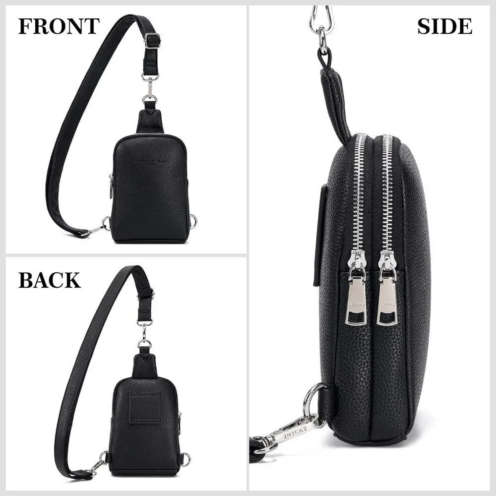 Small Crossbody Sling Bag for Women Vegan Leather with Card Slots